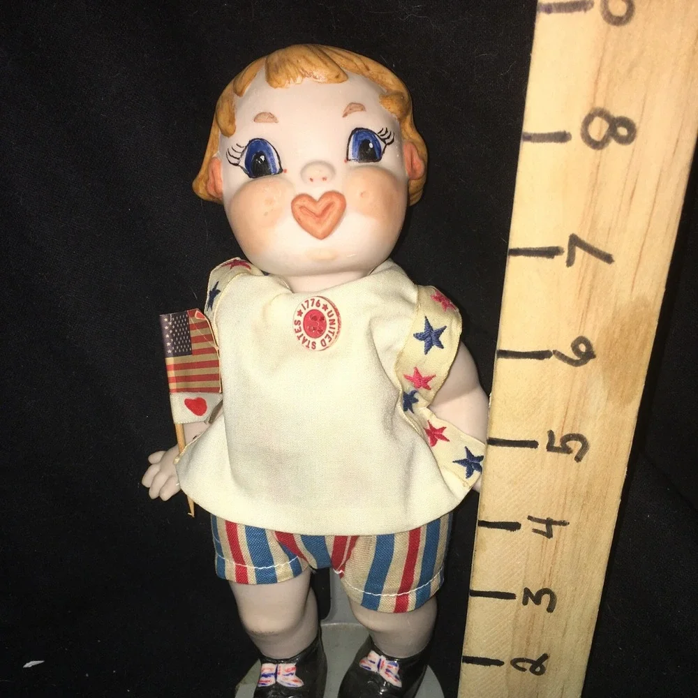 Vintage Centennial Doll Unknown Origin 1976 Bisque Jointed Heart Lips